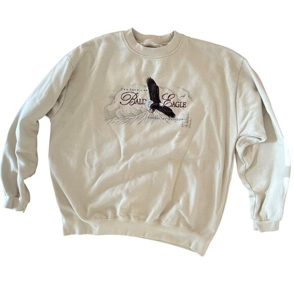 Vintage Clearwater Creek Bald Eagle American Logo Embroidered Sweatshirt 2XL XXL - Picture 1 of 9